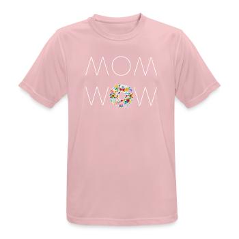 MOM WOW! Geschenk zum Muttertag - Männer T-Shirt atmungsaktiv - Rosa - Vorne - AI Model Male 185 dark (185cm)