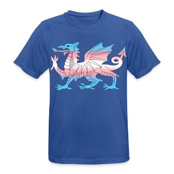 Wales Trans Flagge, Baner Trans Cymru, Transgender - Männer T-Shirt atmungsaktiv - Royalblau - Vorne - AI Model Male 185 dark (185cm)