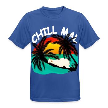 Alpaga chill sur la plage tropicale - T-shirt respirant Homme - bleu royal - Devant - AI Model Male 185 dark (185cm)