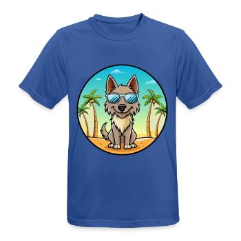 Berger Picard Hunderasse Cartoon Sonnenbrille Strand - Männer T-Shirt atmungsaktiv - Royalblau - Vorne - AI Model Male 185 dark (185cm)