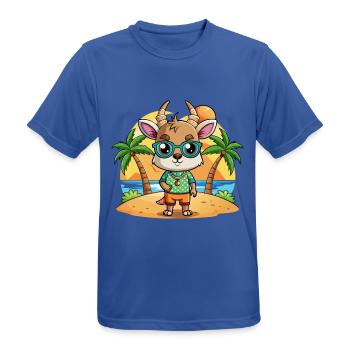 Antelope Funny Cartoon Summer Beach Sunglasses - Men's Breathable T-Shirt - royal blue - Front - AI Model Male 185 dark (185cm)