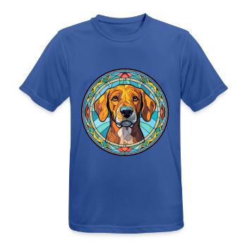 Alano Español Hunderasse Buntes Glas Wat - Männer T-Shirt atmungsaktiv - Royalblau - Vorne - AI Model Male 185 dark (185cm)