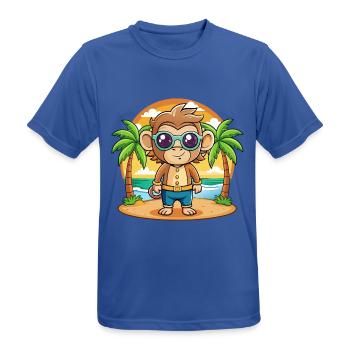 Affe Lustige Cartoon Sommer Strand Sonnenbrille - Männer T-Shirt atmungsaktiv - Royalblau - Vorne - AI Model Male 185 dark (185cm)