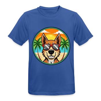 Litauischer Windhund Rasse Cartoon Sonnenbrille Strand - Männer T-Shirt atmungsaktiv - Royalblau - Vorne - AI Model Male 185 dark (185cm)