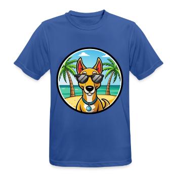Russischer Harlekin Hund Rasse Cartoon Strand - Männer T-Shirt atmungsaktiv - Royalblau - Vorne - AI Model Male 185 dark (185cm)