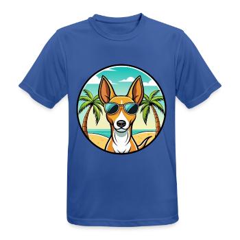Podenco Canario Hunderasse Cartoon Sonnenbrille Strand - Männer T-Shirt atmungsaktiv - Royalblau - Vorne - AI Model Male 185 dark (185cm)