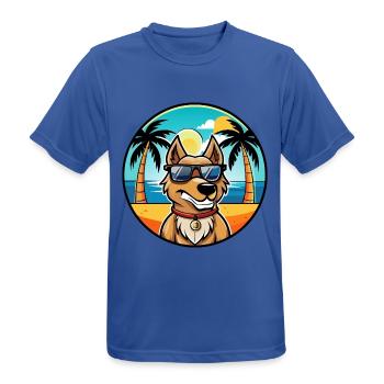 Magyar Agar Dog Breed Cartoon Sunglasses Beach - Men's Breathable T-Shirt - royal blue - Front - AI Model Male 185 dark (185cm)