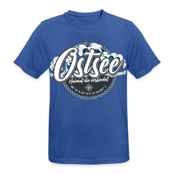 Ostsee Shirt bedruckt in top Markenqualität - Männer T-Shirt atmungsaktiv - Royalblau - Vorne - AI Model Male 185 dark (185cm)