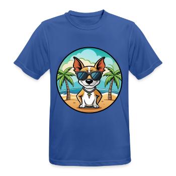 Decker Rat Terrier Hunderasse Cartoon Sonnenbrille - Männer T-Shirt atmungsaktiv - Royalblau - Vorne - AI Model Male 185 dark (185cm)