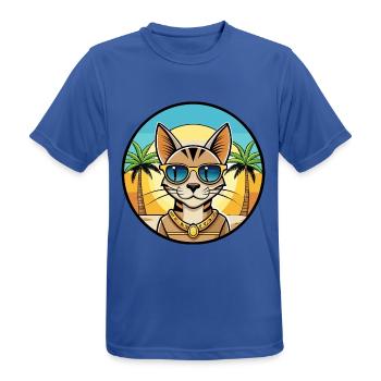 Arabische ägyptische Mau-Katzenrasse Cartoon-Sonnenbrille - Männer T-Shirt atmungsaktiv - Royalblau - Vorne - AI Model Male 185 dark (185cm)