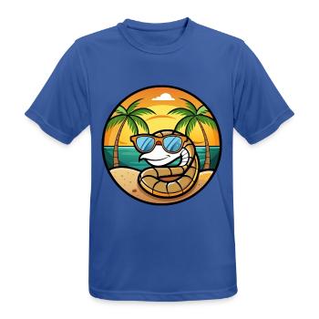 Schlange Lustige Cartoon Sommer Strand Sonnenbrille Cool - Männer T-Shirt atmungsaktiv - Royalblau - Vorne - AI Model Male 185 dark (185cm)