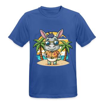 Esel Lustige Cartoon Sommer Strand Sonnenbrille - Männer T-Shirt atmungsaktiv - Royalblau - Vorne - AI Model Male 185 dark (185cm)