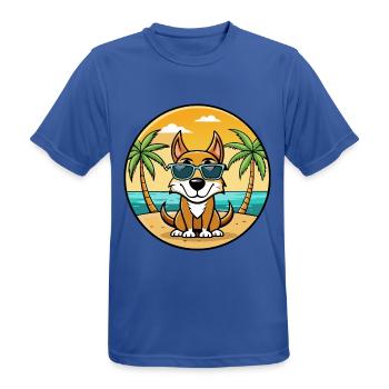 Lettischer Jagdhund Rasse Cartoon Sonnenbrille Strand - Männer T-Shirt atmungsaktiv - Royalblau - Vorne - AI Model Male 185 dark (185cm)