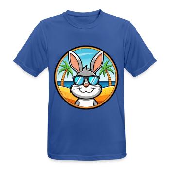 Kaninchen Lustige Cartoon Sommer Strand Sonnenbrille Cool - Männer T-Shirt atmungsaktiv - Royalblau - Vorne - AI Model Male 185 dark (185cm)