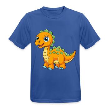 Dinosaur Cute Mascot Cartoon Character Kawaii - Men's Breathable T-Shirt - royal blue - Front - AI Model Male 185 dark (185cm)