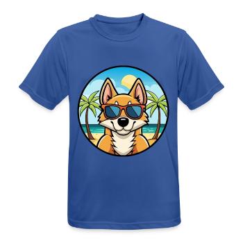 Chilenische Foxterrier Hunderasse Cartoon Sonnenbrille - Männer T-Shirt atmungsaktiv - Royalblau - Vorne - AI Model Male 185 dark (185cm)