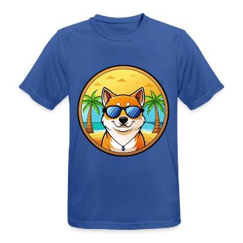 Shih Poo Hunderasse Cartoon Sonnenbrille Strand - Männer T-Shirt atmungsaktiv - Royalblau - Vorne - AI Model Male 185 dark (185cm)