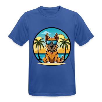 Broholmer Hunderasse Cartoon Sonnenbrille Strand - Männer T-Shirt atmungsaktiv - Royalblau - Vorne - AI Model Male 185 dark (185cm)