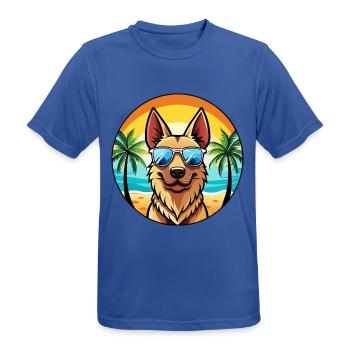 Dutch Shepherd Dog Breed Cartoon Sunglasses Beach - Men's Breathable T-Shirt - royal blue - Front - AI Model Male 185 dark (185cm)