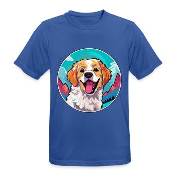 Alano Español Hunderasse Cartoon Kawaii Aquarell - Männer T-Shirt atmungsaktiv - Royalblau - Vorne - AI Model Male 185 dark (185cm)