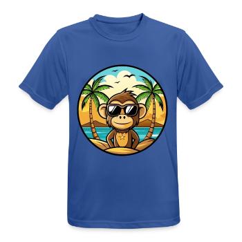 Affe Lustige Cartoon Sommer Strand Sonnenbrille Cool - Männer T-Shirt atmungsaktiv - Royalblau - Vorne - AI Model Male 185 dark (185cm)