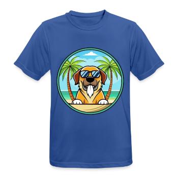 Spanische Dogge Hund Rasse Cartoon Sonnenbrille Strand - Männer T-Shirt atmungsaktiv - Royalblau - Vorne - AI Model Male 185 dark (185cm)
