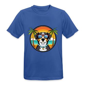 Entlebucher Sennenhund Rasse Cartoon Sonnenbrille - Männer T-Shirt atmungsaktiv - Royalblau - Vorne - AI Model Male 185 dark (185cm)