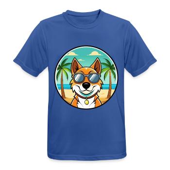 Russischer Harlekin Hund Rasse Cartoon Strand - Männer T-Shirt atmungsaktiv - Royalblau - Vorne - AI Model Male 185 dark (185cm)