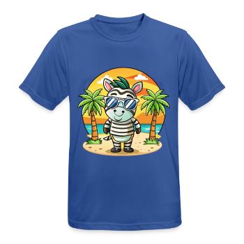 Zebra Lustige Cartoon Sommer Strand Sonnenbrille - Männer T-Shirt atmungsaktiv - Royalblau - Vorne - AI Model Male 185 dark (185cm)