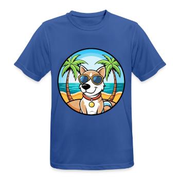 Ariege Pointer Hund Rasse Cartoon Sonnenbrille Strand - Männer T-Shirt atmungsaktiv - Royalblau - Vorne - AI Model Male 185 dark (185cm)