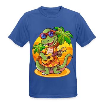 Drôle Serpent Dessin Animé Plage D’été Lunettes De Soleil Guitare - T-shirt respirant Homme - bleu royal - Devant - AI Model Male 185 dark (185cm)