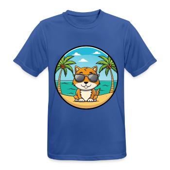 Zypern Katzenrasse Cartoon Sonnenbrille Strand - Männer T-Shirt atmungsaktiv - Royalblau - Vorne - AI Model Male 185 dark (185cm)