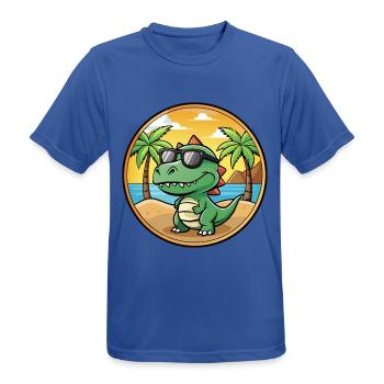 Dinosaurier Lustige Cartoon Sommer Strand Sonnenbrille - Männer T-Shirt atmungsaktiv - Royalblau - Vorne - AI Model Male 185 dark (185cm)