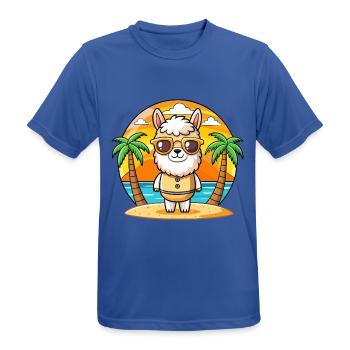 Lama Lustige Cartoon Sommer Strand Sonnenbrille - Männer T-Shirt atmungsaktiv - Royalblau - Vorne - AI Model Male 185 dark (185cm)