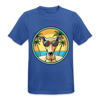 Italienischer Windhund Hunderasse Cartoon Sonnenbrille Strand - Männer T-Shirt atmungsaktiv - Royalblau - Vorne - AI Model Male 185 dark (185cm)