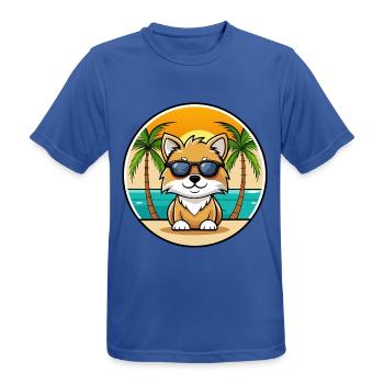 Jouet Spitz Allemand Chien Race Dessin Animé Lunettes De Soleil Plage - T-shirt respirant Homme - bleu royal - Devant - AI Model Male 185 dark (185cm)