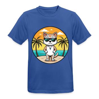 Burmilla Cat Breed Cartoon Lunettes de soleil Beach - T-shirt respirant Homme - bleu royal - Devant - AI Model Male 185 dark (185cm)