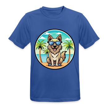 Carpathian Shepherd Dog Breed Cartoon Sunglasses - Men's Breathable T-Shirt - royal blue - Front - AI Model Male 185 dark (185cm)