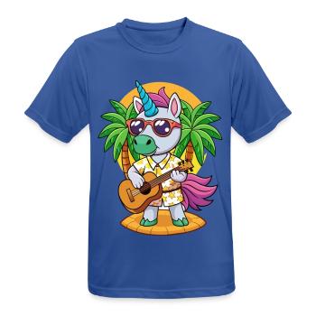 Lustige Einhorn Cartoon Sommer Strand Sonnenbrille - Männer T-Shirt atmungsaktiv - Royalblau - Vorne - AI Model Male 185 dark (185cm)