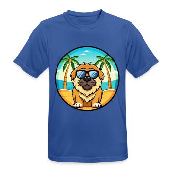Tibetische Dogge Hunderasse Cartoon Sonnenbrille Strand - Männer T-Shirt atmungsaktiv - Royalblau - Vorne - AI Model Male 185 dark (185cm)