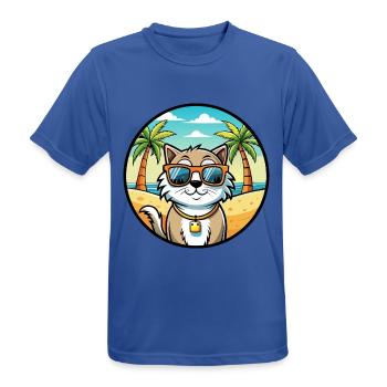Ragamuffin Katzenrasse Cartoon Sonnenbrille Strand - Männer T-Shirt atmungsaktiv - Royalblau - Vorne - AI Model Male 185 dark (185cm)