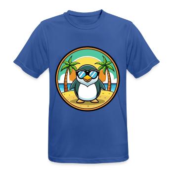 Pinguin Lustige Cartoon Sommer Strand Sonnenbrille Cool - Männer T-Shirt atmungsaktiv - Royalblau - Vorne - AI Model Male 185 dark (185cm)
