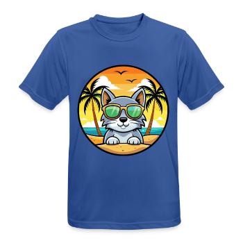 Australische Nebelkatzenrasse Cartoon Sonnenbrille Strand - Männer T-Shirt atmungsaktiv - Royalblau - Vorne - AI Model Male 185 dark (185cm)