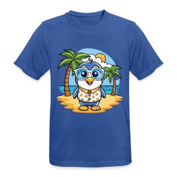 Pinguin Lustige Cartoon Sommer Strand Sonnenbrille - Männer T-Shirt atmungsaktiv - Royalblau - Vorne - AI Model Male 185 dark (185cm)