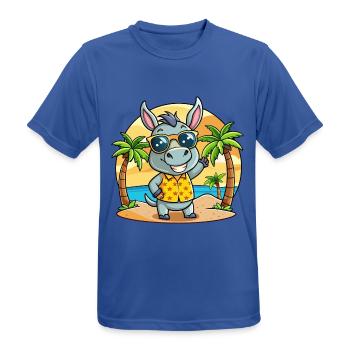 Esel Lustige Cartoon Sommer Strand Sonnenbrille - Männer T-Shirt atmungsaktiv - Royalblau - Vorne - AI Model Male 185 dark (185cm)
