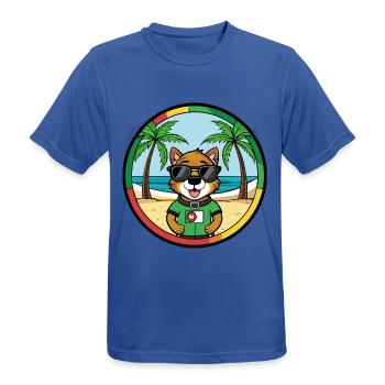 Portuguese Watchdog Breed Cartoon Sunglasses Beach - Men's Breathable T-Shirt - royal blue - Front - AI Model Male 185 dark (185cm)