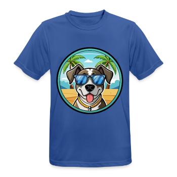 Catahoula Cur Hunderasse Cartoon Sonnenbrille Strand - Männer T-Shirt atmungsaktiv - Royalblau - Vorne - AI Model Male 185 dark (185cm)