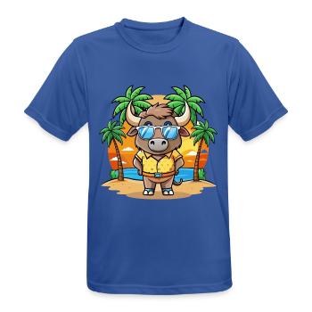 Buffalo Lustige Cartoon Sommer Strand Sonnenbrille - Männer T-Shirt atmungsaktiv - Royalblau - Vorne - AI Model Male 185 dark (185cm)
