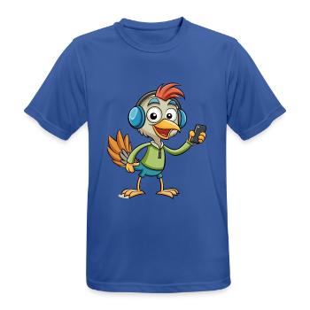 Strauß Lustige Cartoon Figur Kopfhörer Musik - Männer T-Shirt atmungsaktiv - Royalblau - Vorne - AI Model Male 185 dark (185cm)