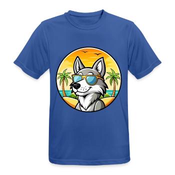 Tschechoslowakische Wolfshundrasse Cartoon Sonnenbrille - Männer T-Shirt atmungsaktiv - Royalblau - Vorne - AI Model Male 185 dark (185cm)